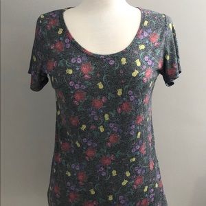 Lularoe Floral Stretch Knit T-Shirt